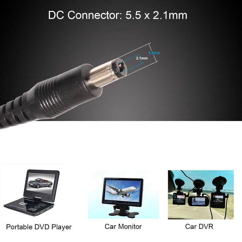 SPARKING DC 5.5 x 2.1mm Car Charger Power Supply Cord - 12v -24v 4FT Cigarette Lighter Male Plug to DC Connector 5.5 x 2.1mm Cable - Image 4